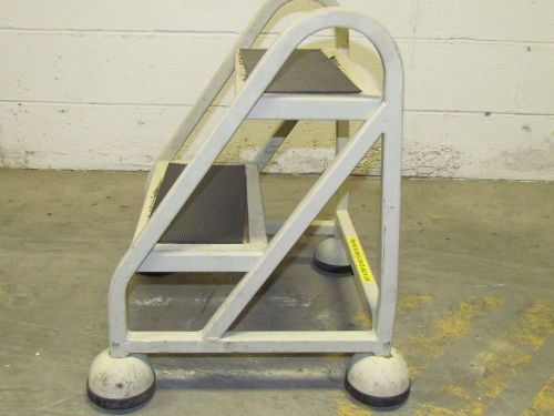 2 Step Aluminum Rolling Safety Ladder 19&#034; High 18&#034; Wide