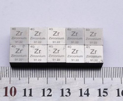 99.2% High Purity Zirconiu Zr Carved Element Periodic Table 10mm Cube #EFA