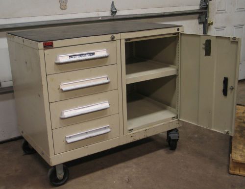 Lyon 4 Drawer Modular Rolling Storage Cabinet w/ Casters Stanley Vidmar 46x28x40