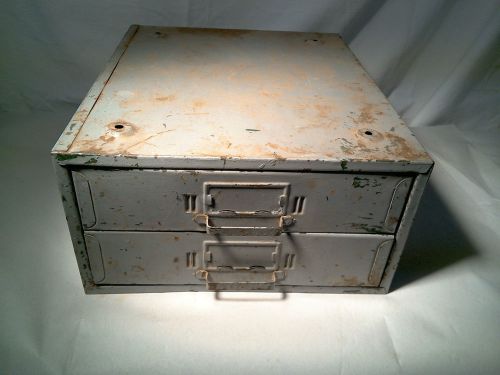 Vintage metal parts cabinet, 2 drawer, union style 210 expandable for sale