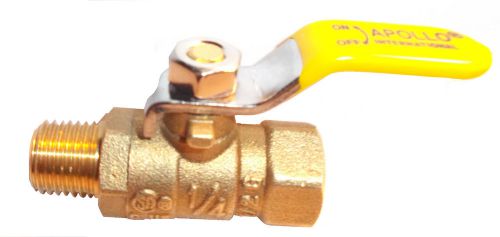 Apollo 1/4 turn mini brass ball valve, 1/4&#034; fnpt x 1/4&#034; mnpt for sale