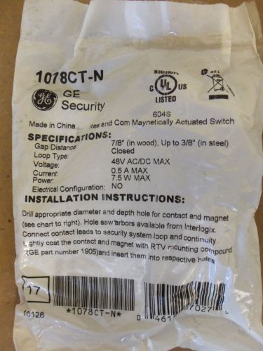 New GE Security White Steel Door Contacts 1078CT-N 48 V
