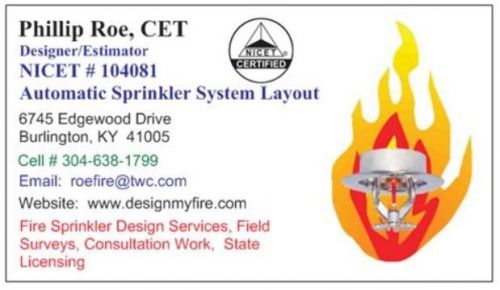 Nicet 3 fire sprinkler design - autocad - freelance or licensing fire protection for sale