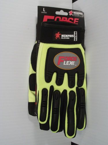 Memphis hv300 hi-viz yellow lime forceflex multi-task gloves size large, new for sale