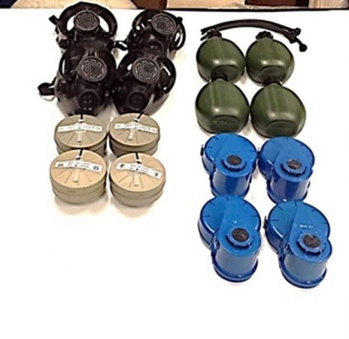 4 M-15 Survival Gas Masks Complete Upgrade Family Kit