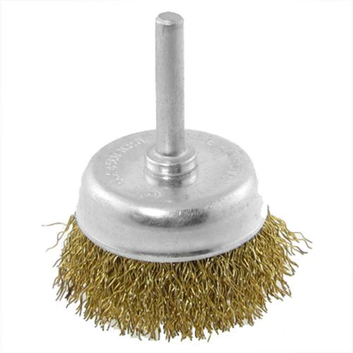 Shank Crimped Steel Wire Cup Polishing Brushes 50mm Diameter