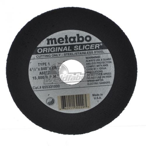 Metabo Slicer Cut Off Wheel 4-1/2&#034; X .040 Pkg = 100