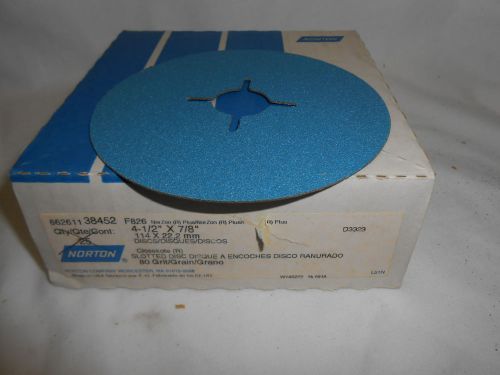 Norton Lot  of 20  NORZON  Abrasive Discs  4-1/2&#034; x 7/8&#034; 80 grit   F826 USA