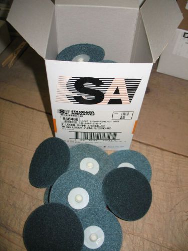 50- 3&#034; Blue V-Fine surface conditioning Snap Lock Type R roloc discs and mandrel