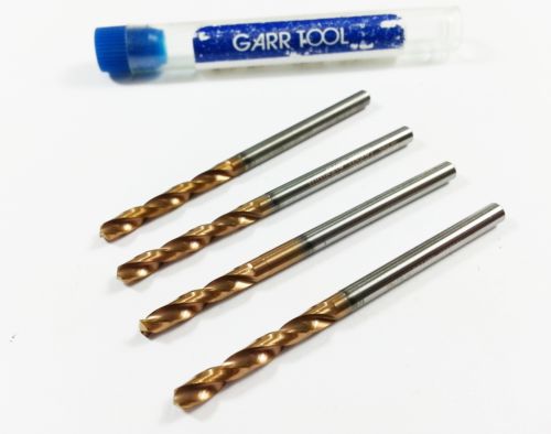 (lot of 4) 2.95mm garr carbide 3xd helica 140-degree-pt 2 flute drill (j405) for sale