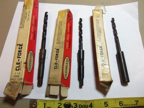 Lot Of 3 CLE-FORGE Cleveland Drill Bits - 7/32  102, Taper LTR N, C 108