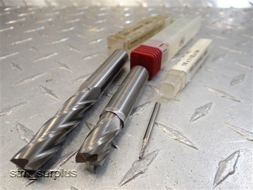 LOT OF 3 SOLID CARBIDE END MILLS 1/16&#034; TO 1/2&#034; MELIN USA
