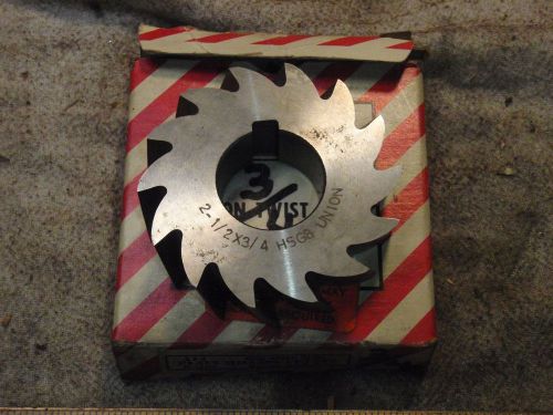 UNION 2 1/2&#034; x 3/4&#034; x 1&#034; PARABOLIC TOOTH Side Milling Cutter NEW in box