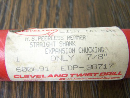 Cleveland  H.S. Peerless Reamer, Straight Shank, Expansion Chucking 7/8&#034;  #504