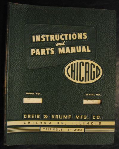 Chicago Model 135 Press Brake, Instruction and Parts Manual