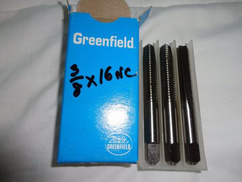 Greenfield 3 piece right hand thread tap set      3/8 x 16 tpi    nc   h3 for sale