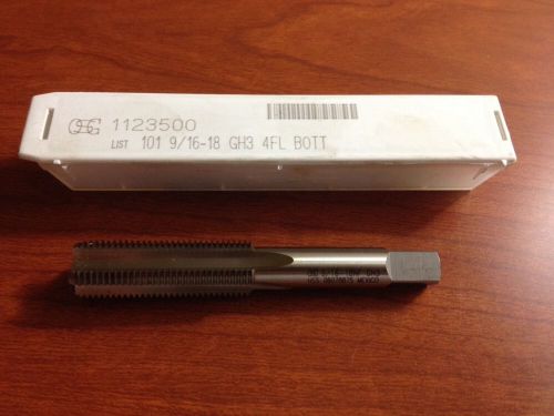 Osg 1123500 9/16 - 18 bottom 4 flute gh3  tap high speed steel list 101 for sale