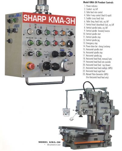 86.6&#034; tbl 20hp spdl sharp kma-3h horizontal mill horizontal mill, bed-type, 50 t for sale