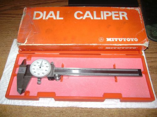 MITUTOYO 6 INCH DIAL CALIPER 505-637-50 SHOCK PROOF.001 RESOLUTION IN RED CASE