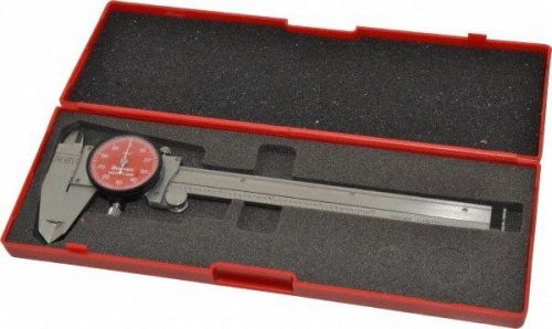 NIB  STARRETT R120A-6 Dial Caliper w/Case  6 In/150mm Red Dial