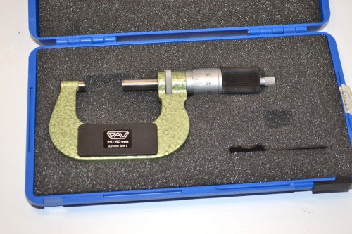 Nos pav swiss 25-50mm outside micrometer grad 0.01mm carbide faces #2a411 for sale