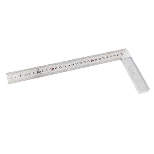 Woodworking Dual Side 30cm Ruler Try Mitre Square Silver Tone for Engineers