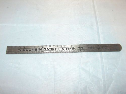 Vintage Wisconsin Gasket &amp; MFG. Co. 6&#034; Steel Rule  Granville
