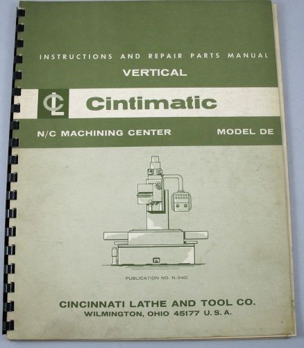 Cintimatic 1966 Vertical Model DE Instructions and Repair Parts Manual #N-340