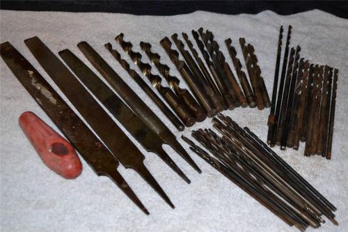 48 pc lot metal working machinist drill bits and files bastard stainless steel for sale