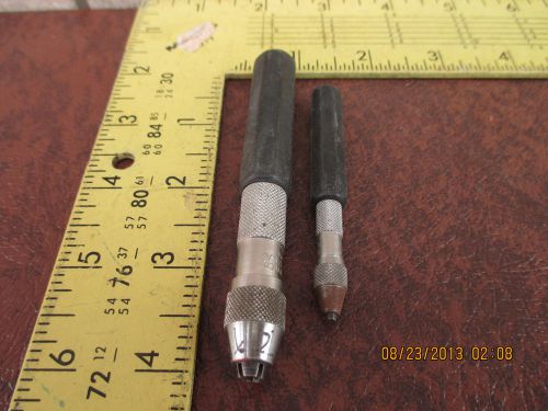 2 Starrett Insulated Handle Pin Vise Size A &amp; D Tools 0 To .040, .115 To .187