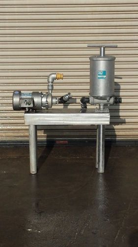 2 hp fti ss centrifugal pump with fulflo filter on ss base for sale