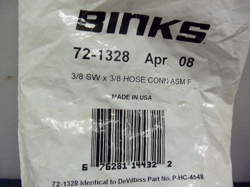 Binks 72-1328 3/8 SW x 3/8 Hose Connector ASM F - New