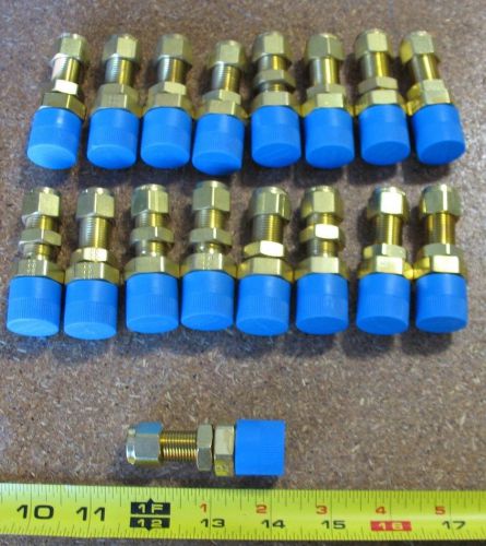 LOT OF 17 NEW PARKER CPI BRASS TUBING FITTINGS P/N 6-8 FH2BZ-B
