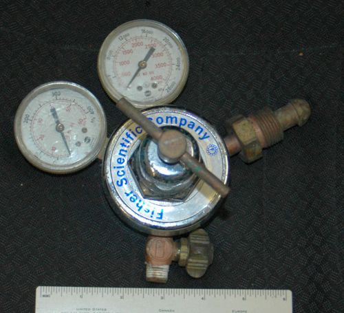 Fisher scientific fs-50 brass regulator 4000 psi with valve &amp; cga-346 fitting for sale