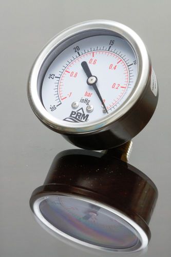 -30-0 hg prm vacuum gauge 2.5 inch stainless steel case brass 1/4&#034; npt back nib for sale