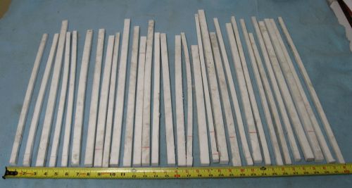 Lot of 31 mixed virgin teflon cut pieces: .5&#034; x .5&#034; x 17&#034;  to  .5&#034; x .75&#034; x 21&#034; for sale