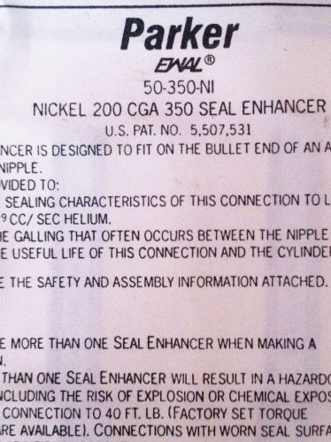 Parker Veriflo EWAL 50 350 Ni Nickel 200 CGA 350 Seal Enhancer, Pack of 10, New