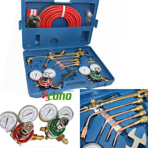 Gas welding cutting kit oxy acetylene oxygen torch brazing fits victor w/ hoses for sale