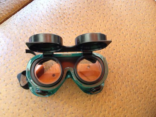 Welding Oki Bering Filter Lens Goggles  50 mm.  Shaded With Clear Filp Up Lens