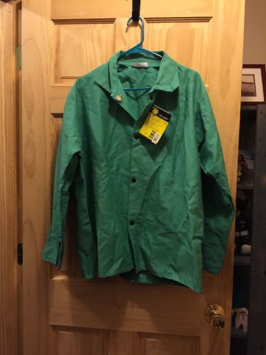 Welding coat, flame resistant sz large green for sale