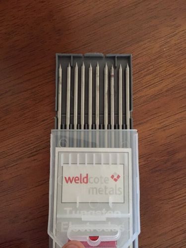 2% Sharpened Thoriated WT20 Red TIG Welding Tungsten Electrode 1/8&#034;x7&#034;x10PK