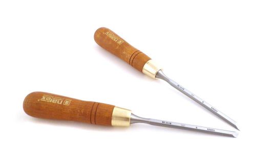 New Narex (Made in Czech Republic) Right &amp; Left 6 mm 1/4&#034; Skew Paring Chisels
