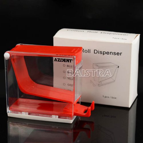 AZDENT 1 PC Dental Dentist Cotton Roll Dispenser Holder Press Type Red Color