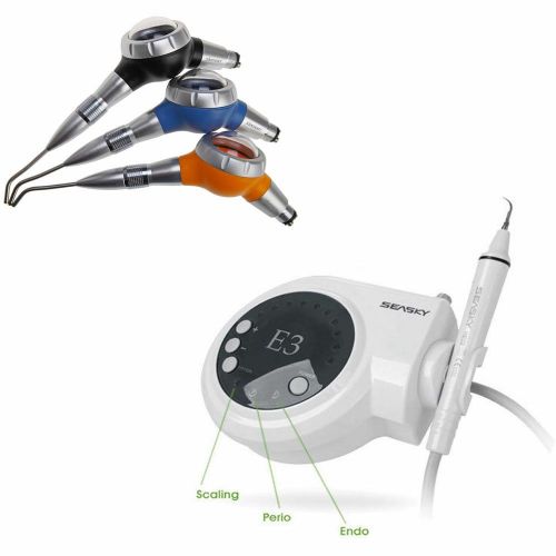 Dental Ultrasonic Piezo Scaler E3 Fit EMS WOODPECKER +1pc Air Polisher Prophy 4H
