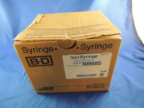 BD 309585 3 ml Disposable Syringe Lot 100 Luer-Lok Tip Latex Free
