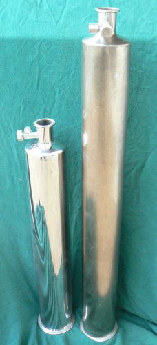 Two sartorius stainless steel filter housing bells 20&#034; and 30&#034; sanitary 30 inc h for sale