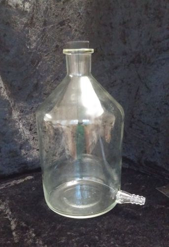 Corning Made in W. Germany 2L Glass Aspirator Bottle with Bottom Sidearm
