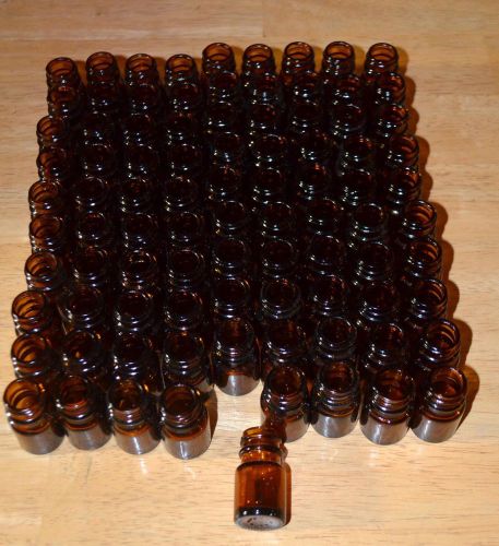 lot of 90 Brown Glass Screw top bottles app 7ml New old Stock No Caps.