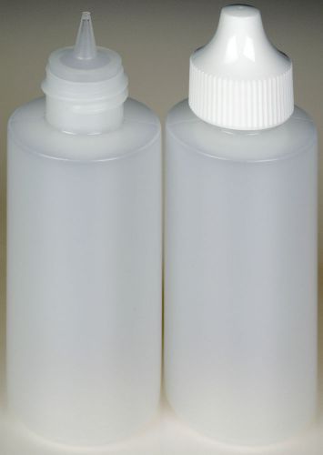 Plastic Dropper Bottles, Precise Tipped w/White Cap, 2-oz. 12-Pack, New