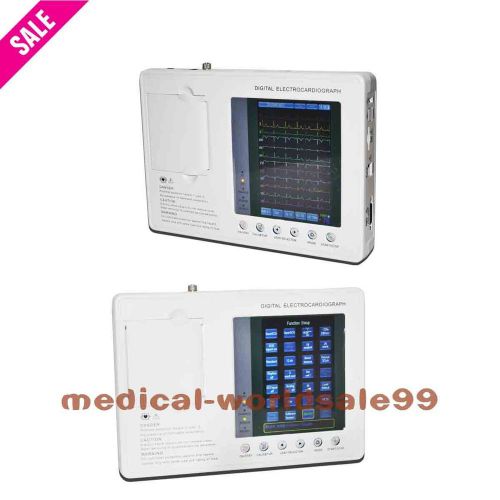 7&#034; Color LCD Portable Digital 3-channel 12-lead ECG EKG Electrocardiograph